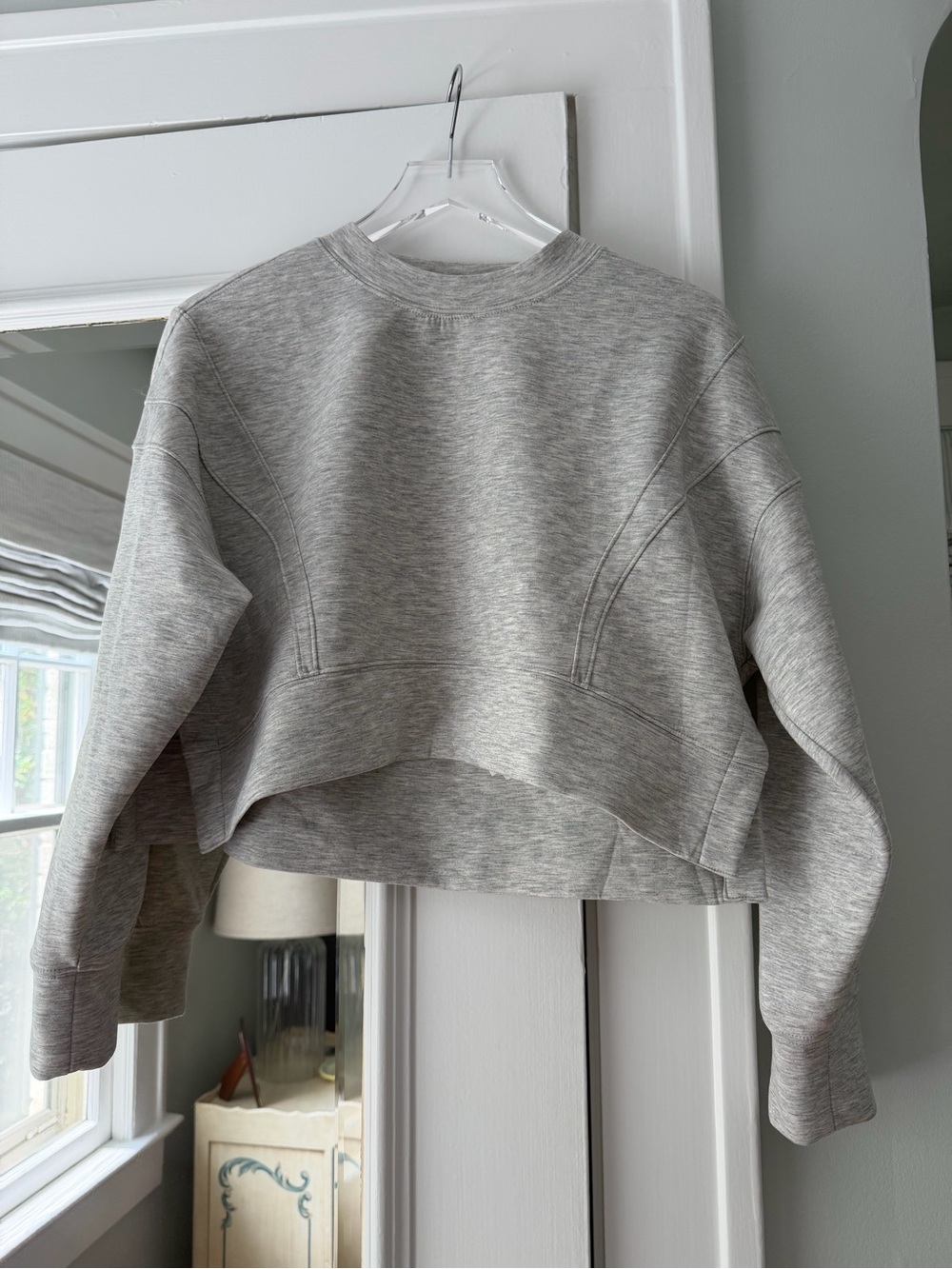 YPB Women's Light Gray Cropped Crewneck Sweatshirt